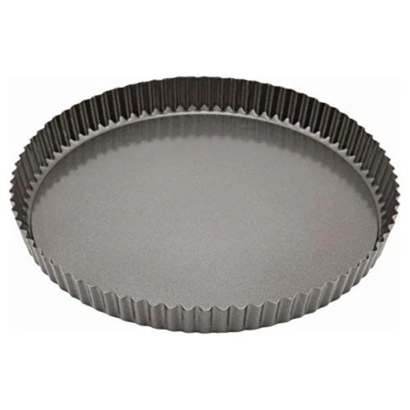 Genware Carbon Steel Non-Stick Fluted Quiche Tin 29cm - Case of 6