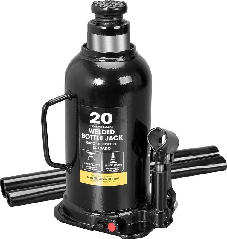 Torin AT92003BB Hydraulic Welded Bottle Jack 20 Ton (40 Pounds), Black