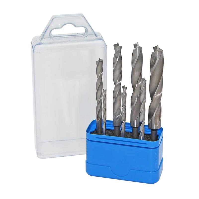 Bit Wood Spiral Drill Bit Set 7-Piece Diameter 3-4-5-6-8-10-12 mm Shank 1/4 Inch Hexagonal