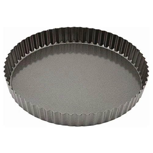 Genware Carbon Steel Non-Stick Fluted Quiche Tin 25cm - Case of 6