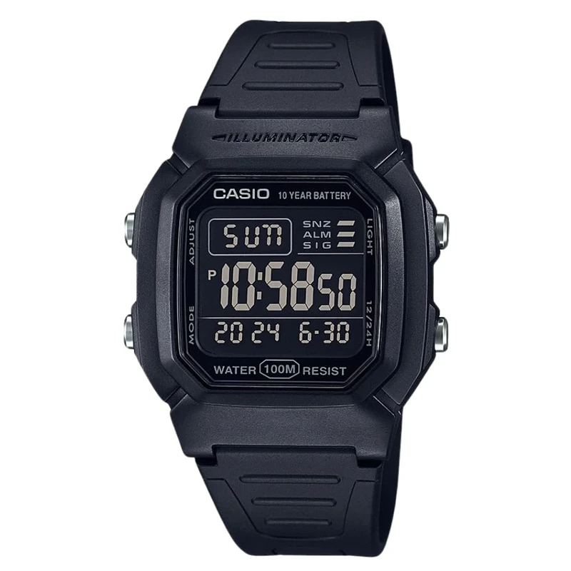 Casio Men's Watch W-800H-1BVCF, Black, Adult, Classic, Black, Adult, Classic