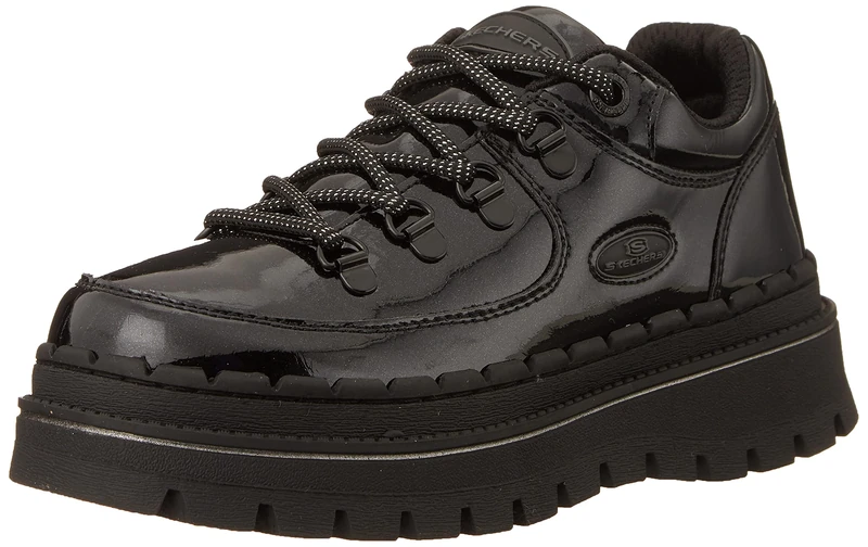 Skechers womens Heritage Fashion Boot, Black Patent, 8 US
