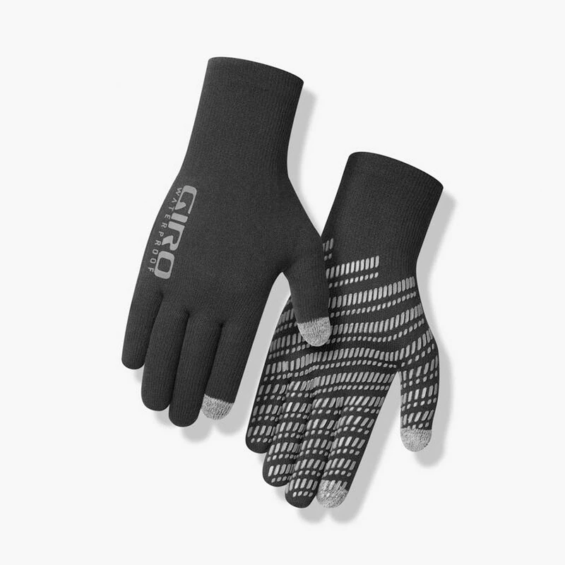 Giro Xnetic H2O Glove - Waterproof, Breathable, Flexible, Three-Layer Construction, RainGuard Membrane, Nylon Outer, Hypoallergenic Liner, Warmth & Grip for Road, Gravel, Trail - Color: Black, Size: S
