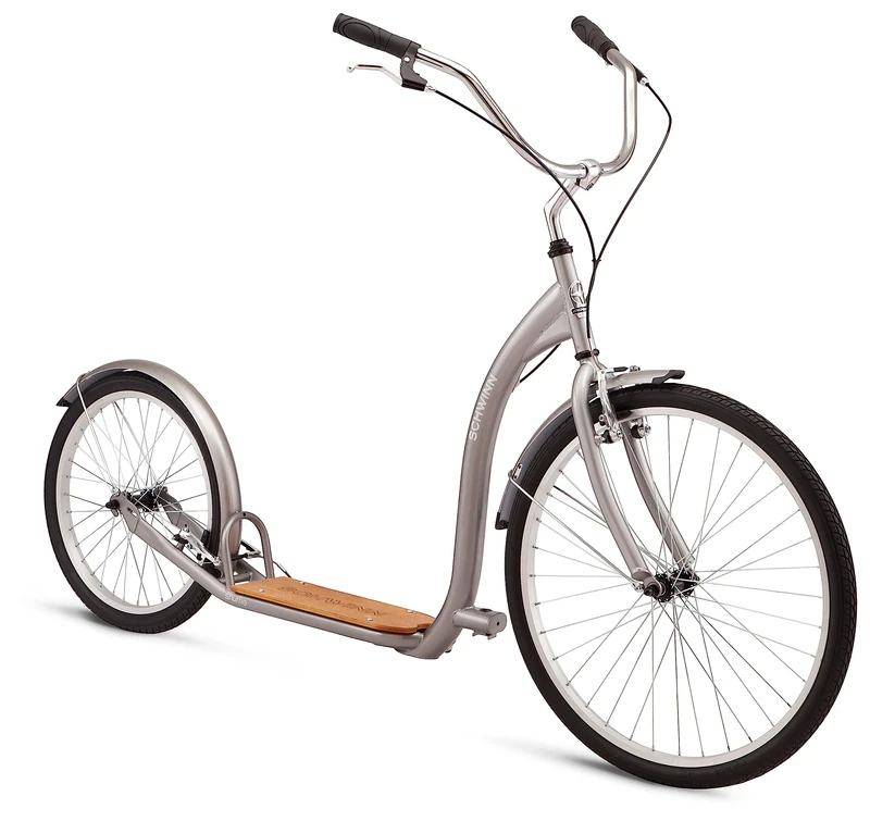 Schwinn Shuffle Adult Scooter, 26-Inch Front Wheel, 20-Inch Rear Wheel, Alloy Linear Pull Brakes, Steel Frame, Grey - Image 1