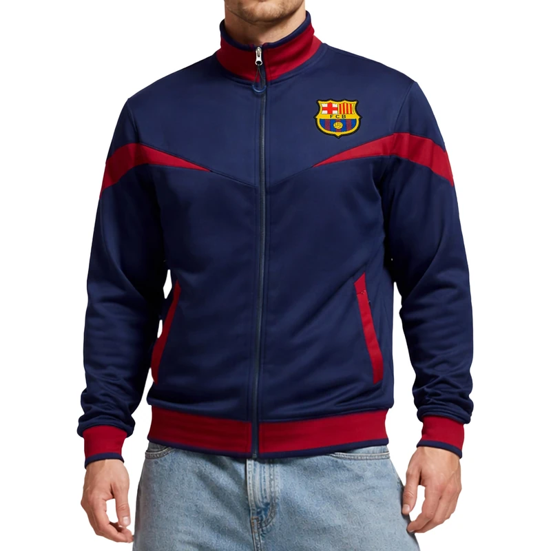 Icon Sports FC Barcelona Full-Zip Barça Track Jacket (Medium, Blue)