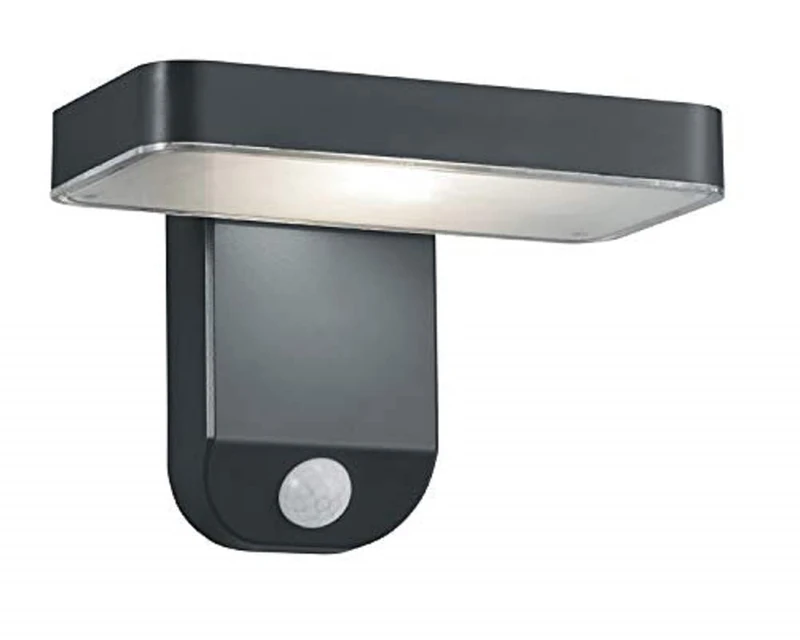 Reality Leuchten Esquel R22261142 LED Solar Outdoor Wall Light Plastic Anthracite with Motion Sensor Includes 4.5 Watt LED