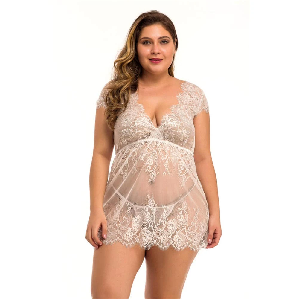 Sexy Lingerie for Women for Sex Plus Size Crotchlessplus Size Women Sexy Lingerie Hot Erotic Porn Baby Doll Nightwear Black Sex Underwear Cosplay Sleepwear Nightdress Costume-01_XXL