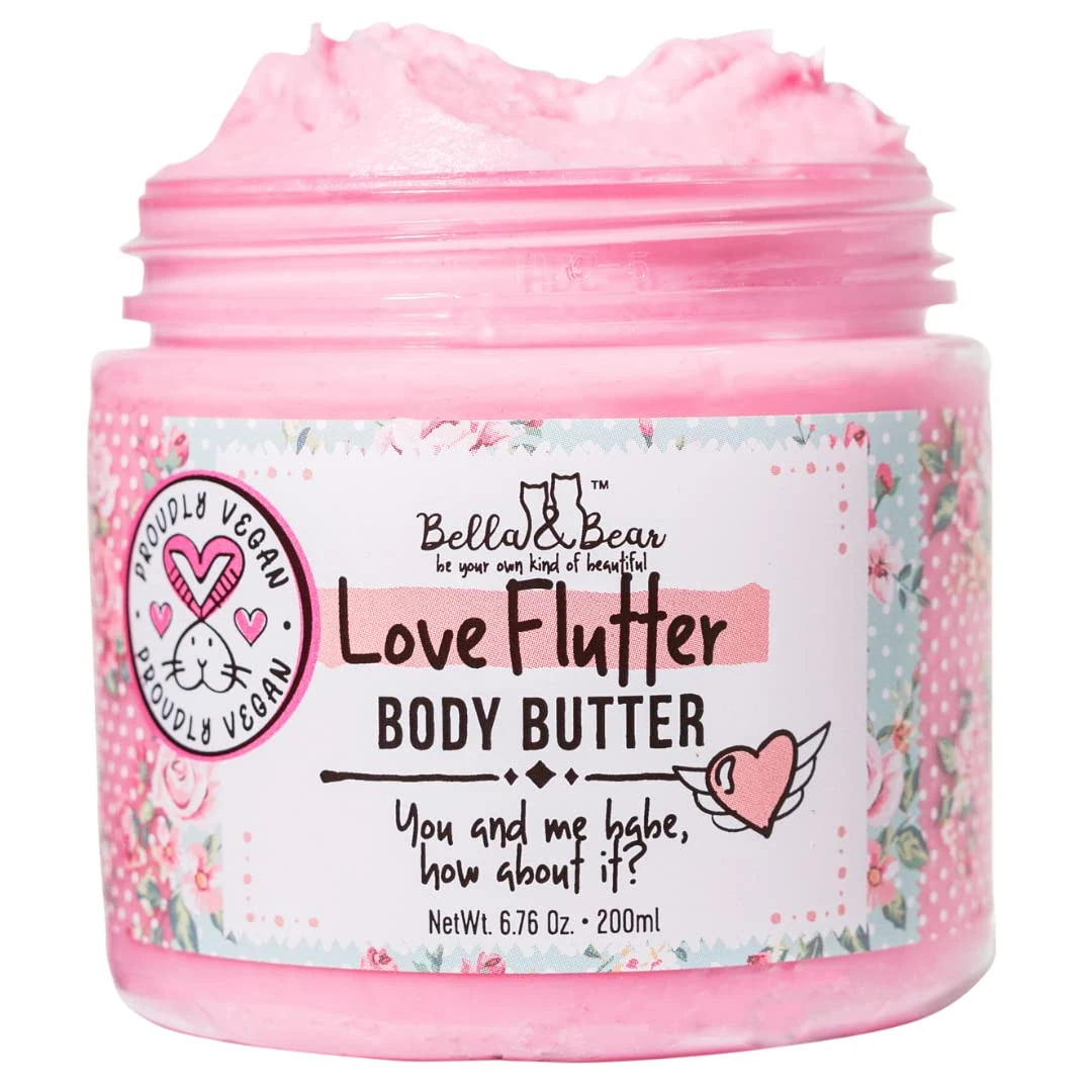 Bella And Bear - Love Flutter Body Butter, Moisturizing Formula, Smoothes And Prevents Scars, Stretch Mark Cream, 6.7 oz