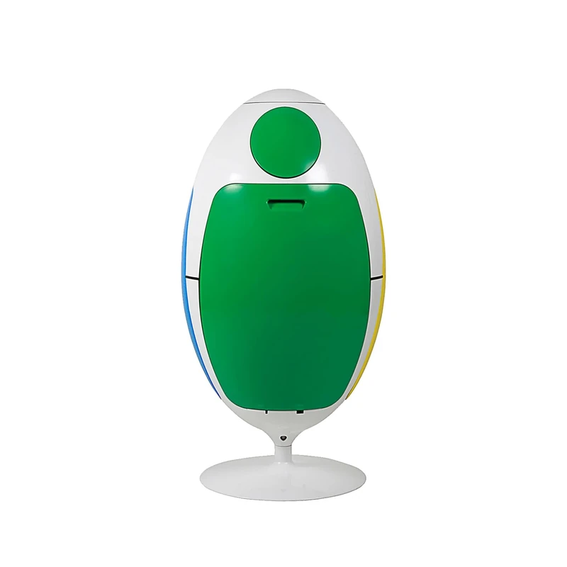 SOLDIDESIGN Ovetto Recycling 3in1 for Waste Separation, 54 Liters (3 Compartments of 18 Liters), Basket for Inside or Outside, Kitchen Trash bin Design, ABS, White Friend, One Size