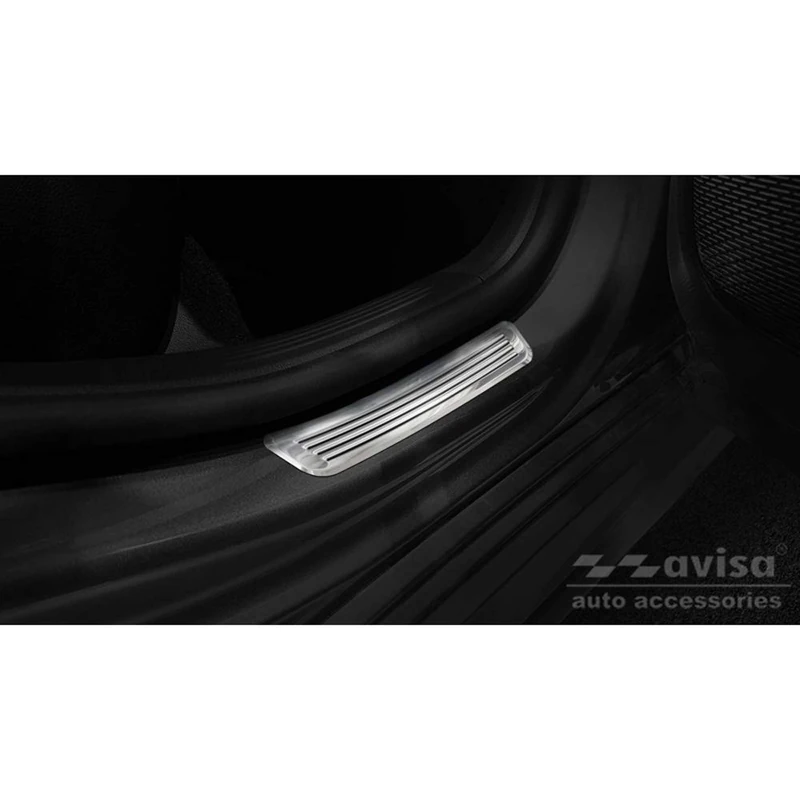 Avisa Inox door sill protectors compatible with Mercedes A-Class W177 HB/Sedan 2018-2-pieces (rear doors)