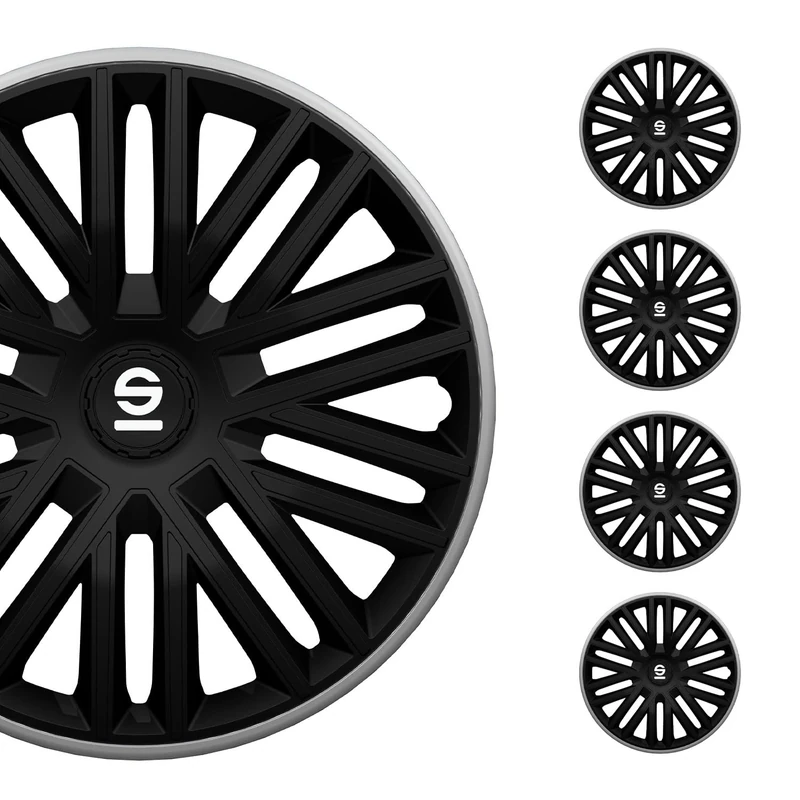 Sparco Wheel Covers Bergamo - 16-inch - Black/Grey - Set of 4 pieces