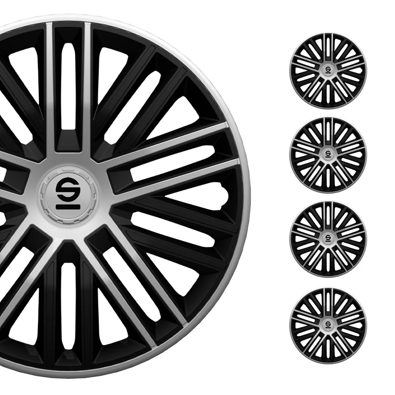 Sparco Wheel Covers Bergamo - 16-inch - Black/Silver - Set of 4 pieces