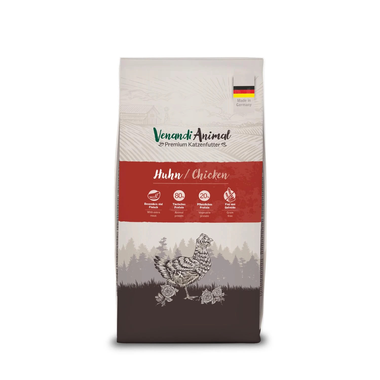 Venandi Animal Premium Cat Food, Chicken, with Plenty of Fresh Poultry, Dry Food, Grain-Free, Pack of 1 (1 x 1.5 kg)