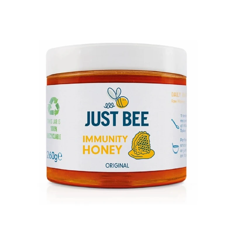 Just Bee Immunity Honey (260g) | Pure natural honey with Vitamin D, C, B6, B12 and Echinacea | Raw and Unpasteurised | Vitamin Rich | For Daily Immune Support