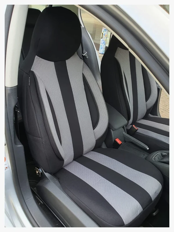 BREMER SITZBEZÜGE Custom Seat Covers Compatible with Mazda 3 4th Gen Driver & Passenger from 2019 MD501 Black/Grey