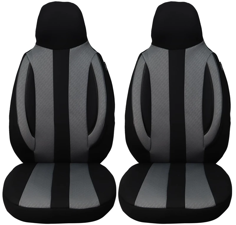 BREMER SITZBEZÜGE Measure Pilot Car Seat Covers Compatible with Nissan Juke 1 Driver & Passenger from 2010-2019 / Car Seat Covers Protective Cover Set Car Seat Covers Pack of 2 in Black/Grey - Image 1