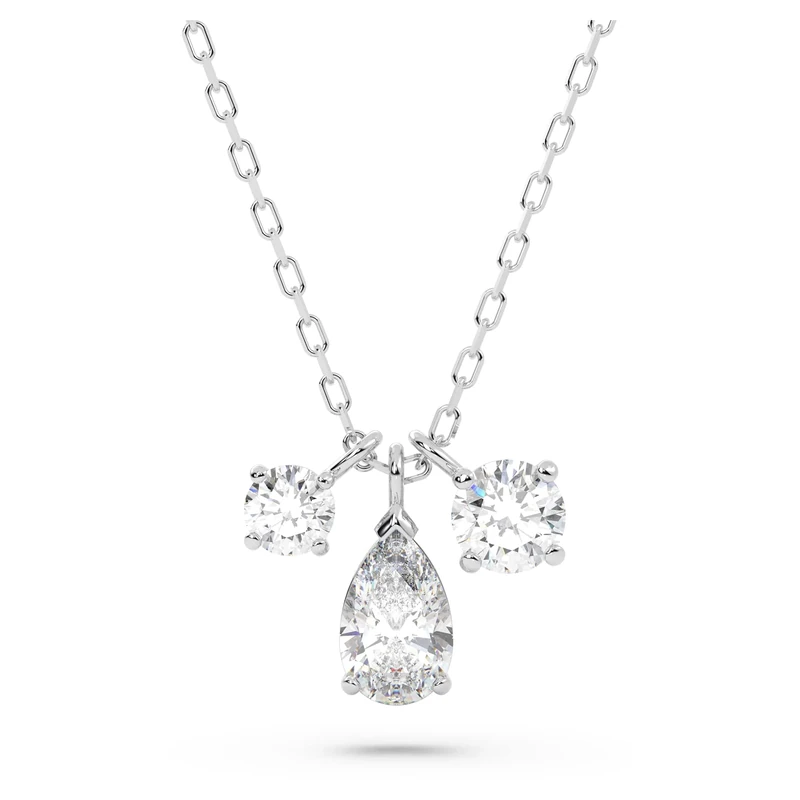 Swarovski Attract pendant, White, Rhodium plated