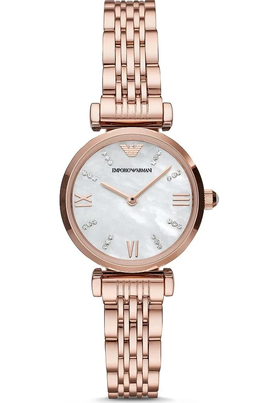 Emporio Armani Watch for Women, Two Hand Movement, 28 mm Rose Gold Stainless Steel Case with a Stainless Steel Strap, AR11316