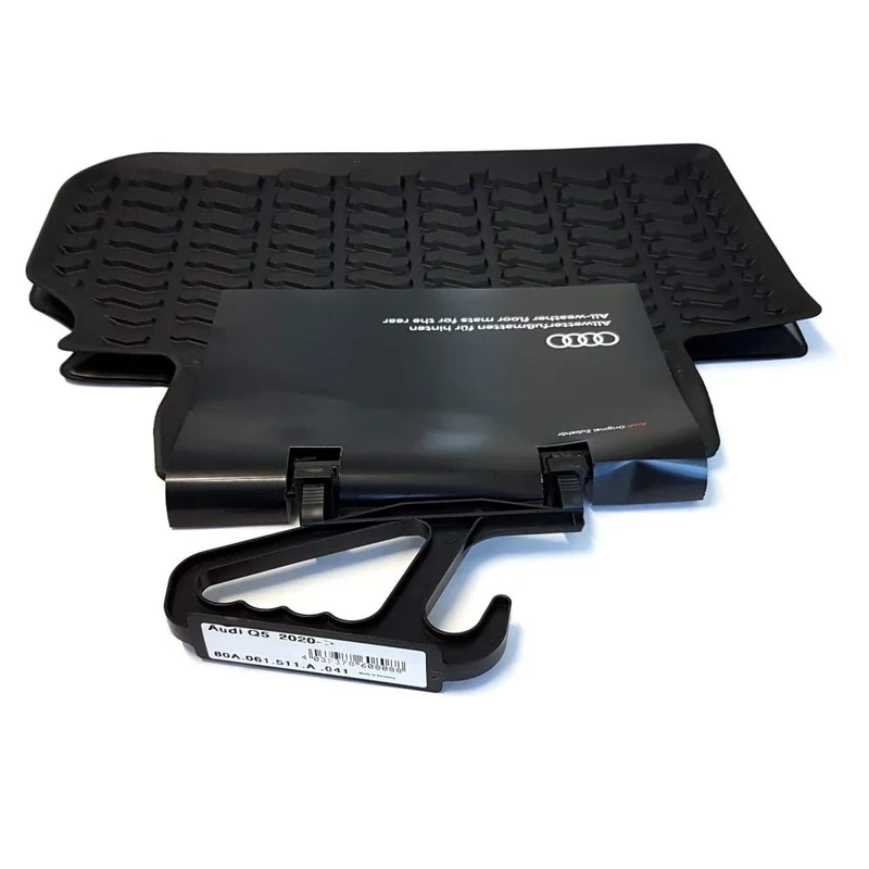 Audi 80A061511A041 Rubber Floor Mats Rear 2 x Rubber Mats All Weather Mats without Mounting System