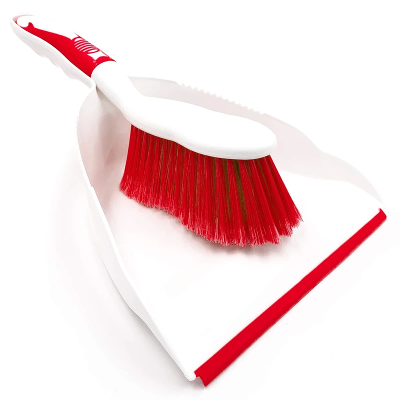 Dustpan and Brush Set, Choose Your Colour (Red)