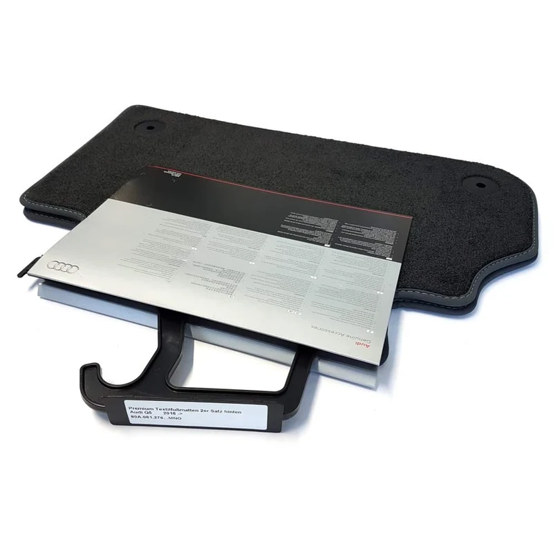 Audi 80A061276MNO Premium Velour Floor Mats Textile Floor Mats 2 x Rear Fabric Mats with Press Stud Fixings