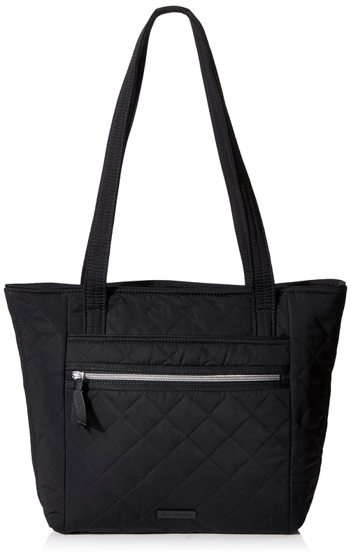 Vera Bradley Women's Performance Twill Small Vera Tote Bag Handbag, Classic Black, One Size