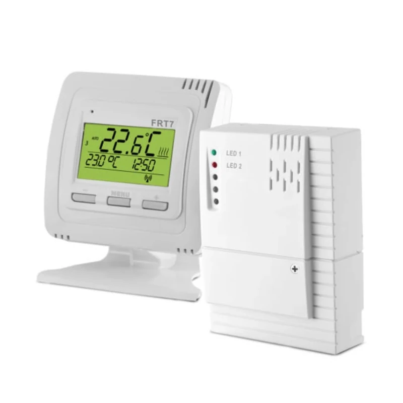 Wireless room thermostat set EOB FRT7B2 clear display with backlight