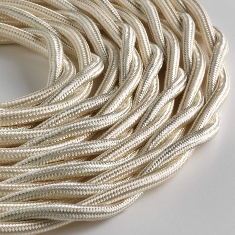 Klartext - Braided Textile Cable LUMIÈRE TV/LAN, Ivory, 10mt.|Warning: Antenna Cable and Phone Together! - Image 1