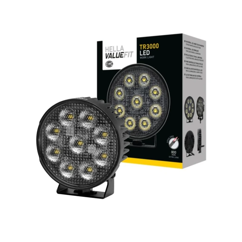 HELLA VALUEFIT 1G0 357 113-002 LED-Worklight - TR3000 - 12/24V - 3000lm - mounting/Bolted - Swivelling Mounting Bracket - Short distance lighting - Cable: 800mm - Plug: open cable ends