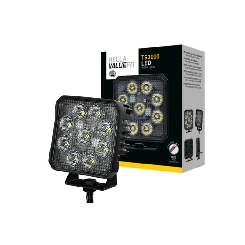 HELLA VALUEFIT 1GA 357 112-002 LED-Worklight - TS3000 - 12/24V - 3000lm - mounting/Bolted - Swivelling Mounting Bracket - Short distance lighting - Cable: 800mm - Plug: open cable ends