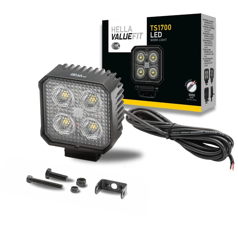 HELLA VALUEFIT 1GA 357 110-012 LED-Worklight - TS1700 - 12/24V - 1700lm - Bolted/mounting - Swivelling Mounting Bracket - Short distance lighting - Cable: 3000mm - Plug: open cable ends - Image 1