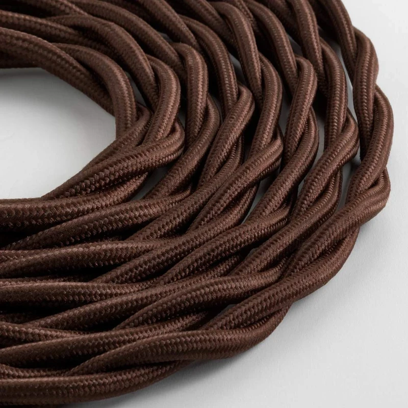 Klartext - Braided Textile Cable LUMIÈRE TV/LAN, Brown, 5mt.|Warning: Antenna Cable and Phone Together! - Image 1