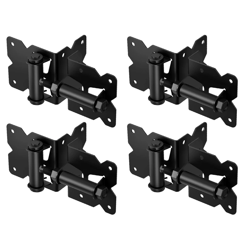 ZEKOO Gate Hinges (Black and White) for Vinyl and PVC Fences (Black 2 Pieces)