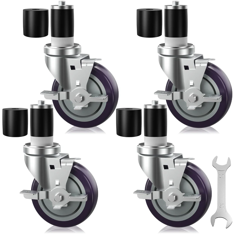 OK5STAR 4 inch Prep Table Casters Set - 1200lb Capacity Brakes