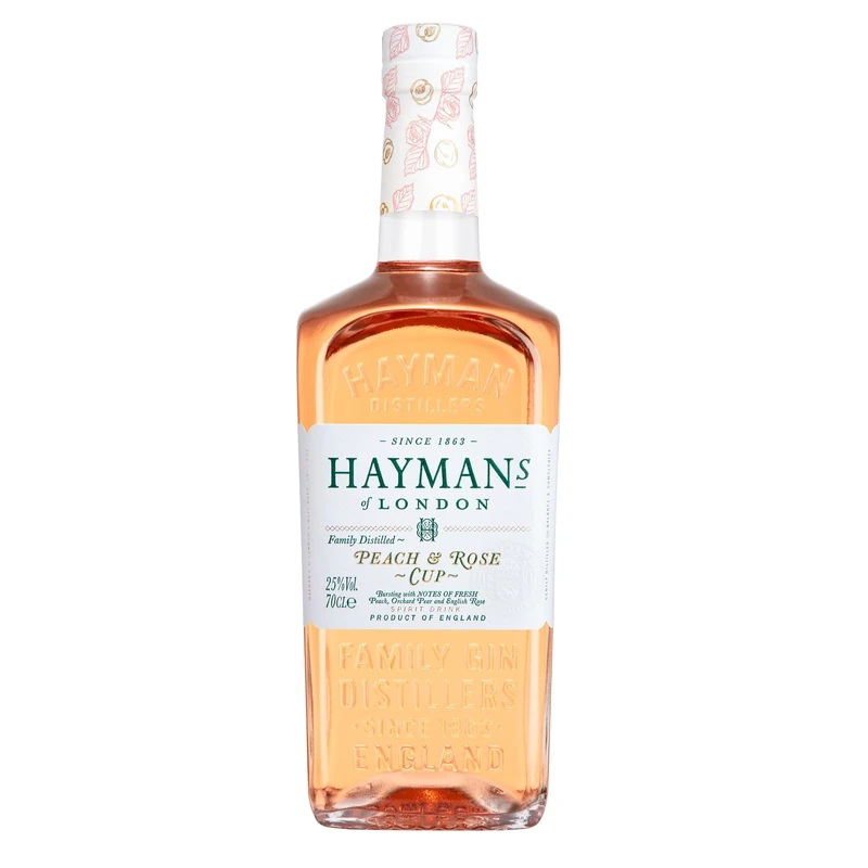 Hayman’s Peach and Rose Gin Cup 70cl | Fresh Peach and Rose Flavoured Gin | for a Refreshing Pink Gin Spritz | 25% ABV
