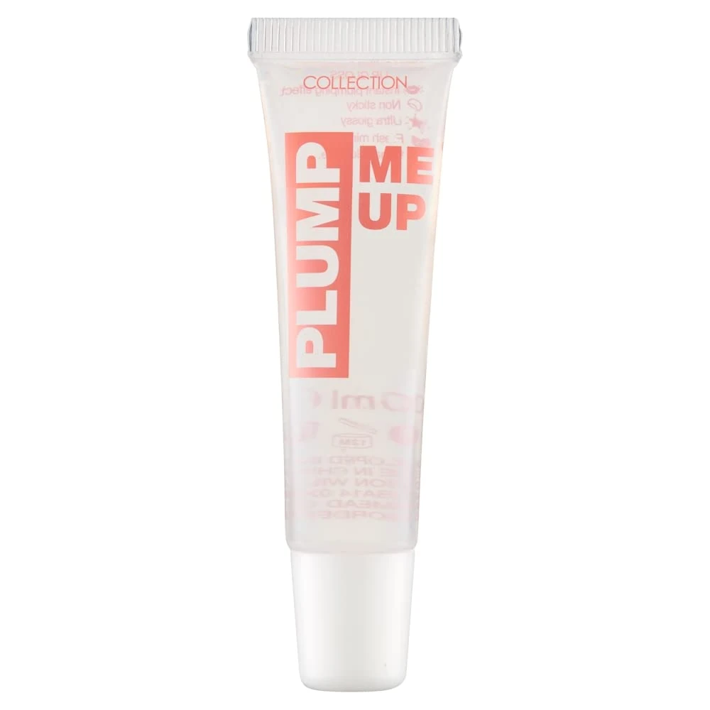 Collection Cosmetics Plumping, High-Shine, Non-Sticky, Plump Me Up Scented Lip Gloss, 10ml, Clear, Peppermint