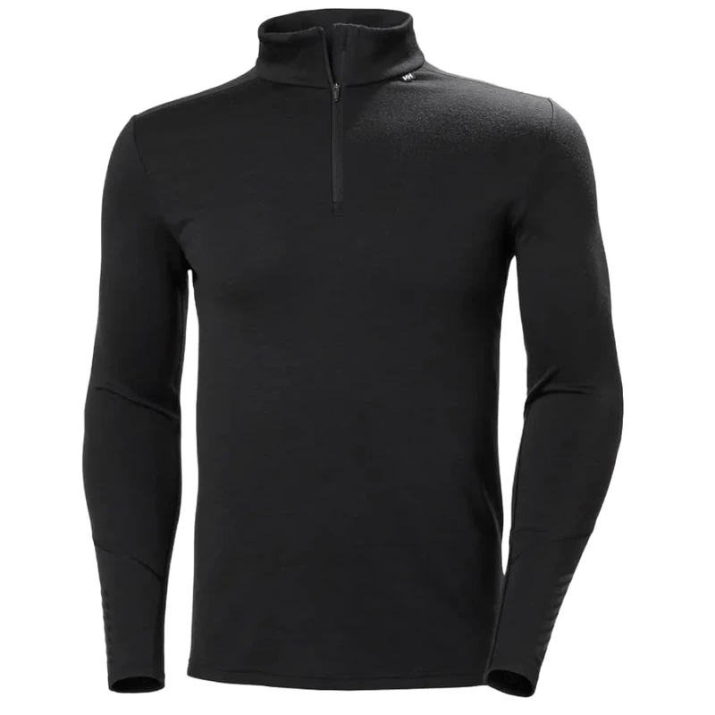 Helly Hansen Men's Lifa Merino Midweight 1/2 Zip, Black, L