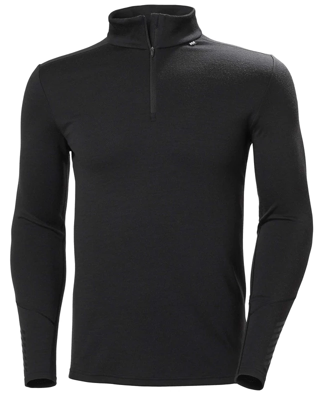 Helly Hansen Men's Lifa Merino Midweight 1/2 Zip - Black, 2XL