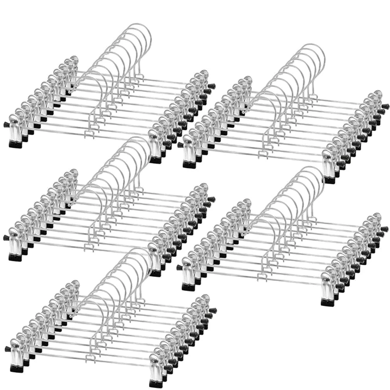 Skirt Hangers - 50 Pack Trouser Hangers with Clips NORTHERN BROTHERS Adjustable Clip Hangers Non-slip Pants Hangers for Trousers Jeans Skirt