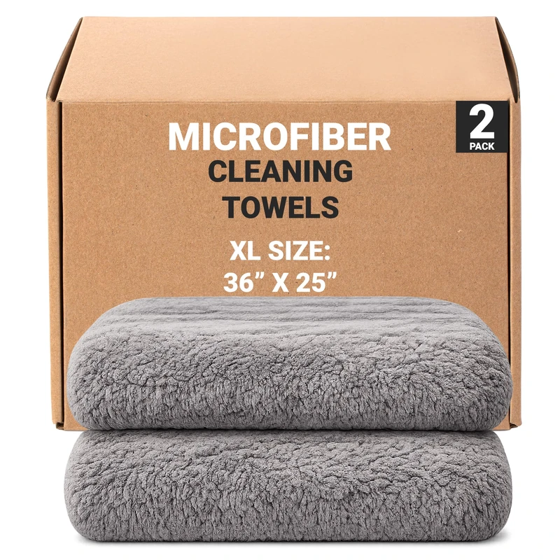 Platinum Quick Dry Microfiber Towels for Cars - Set of 2 Car Drying Towels with Maximum Absorbency, Scratch Free Car Wash Towels for Car Detailing, Microfiber Cleaning Cloth Quick Dry Towel Kit