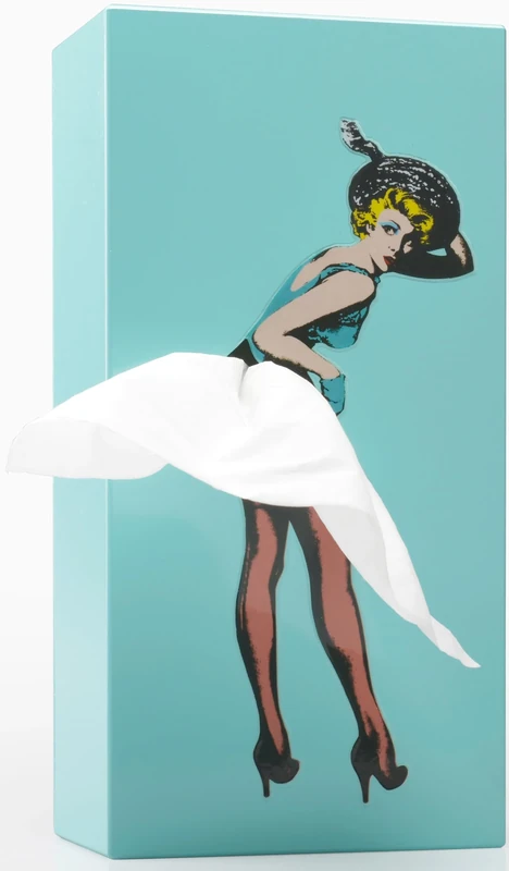 Flying Skirt Tissue Box - Charming Vintage Pop Art Tissue Holder - Restyles Itself After Each Dispense - Add a Decorative Touch to Any Room - Designed by Spextrum (Mint)