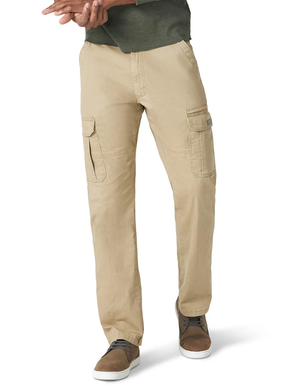 Wrangler Authentics Men's Stretch Cargo Pant Casual, Elmwood, 32W / 30L