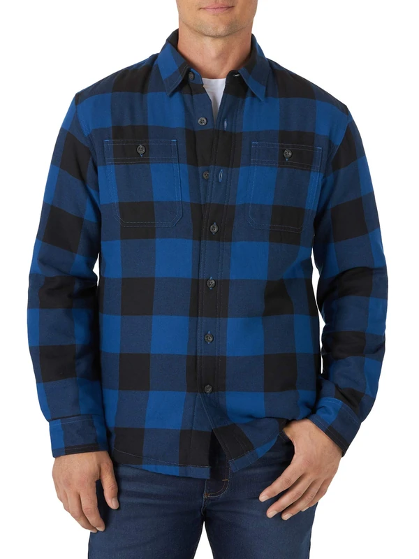 Wrangler Authentics Men's Sherpa Lined Denim Shirt Jacket - 3XL Blue