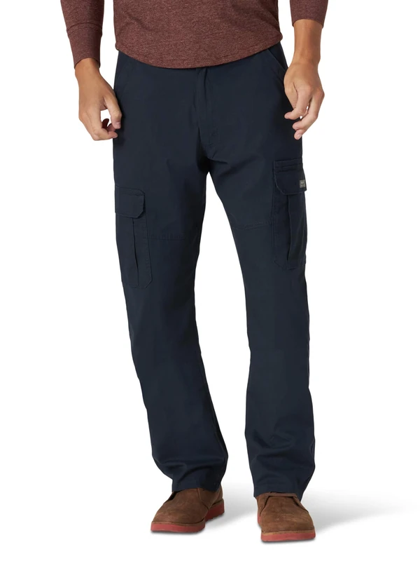 Wrangler Authentics Men's Relaxed Fit Cargo Pants - Navy - Image 1