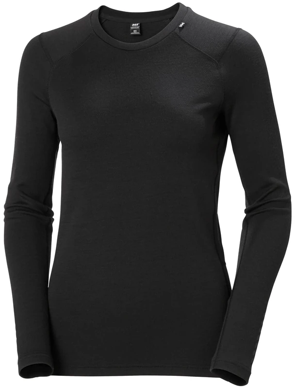 Helly Hansen Women's W Lifa Merino Midweight Crew, Black, L