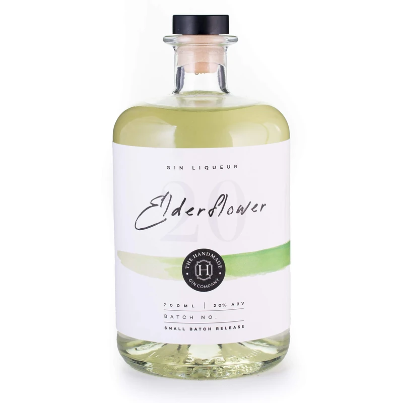 Elderflower Handmade Gin Liqueur 70cl - Refreshing Premium Craft Gin - 20% ABV