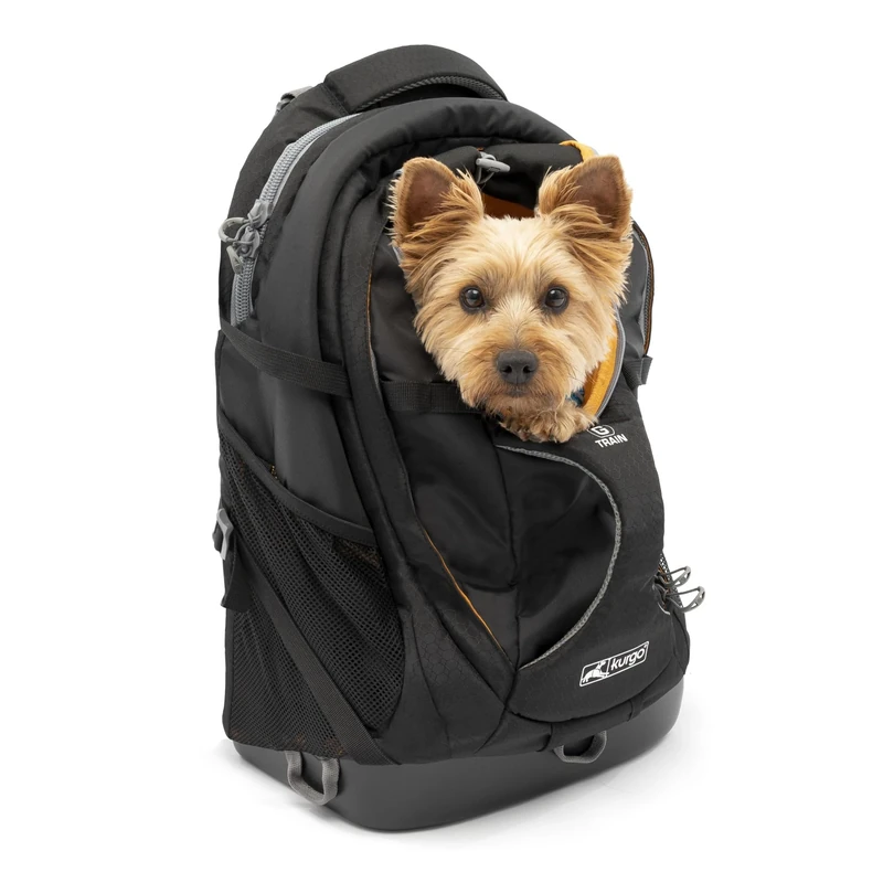 Kurgo G-Train K9 Pack, Carrier Backpack for Small Dogs and Cats, Ideal for Hiking or Travel, Waterproof Bottom, Black