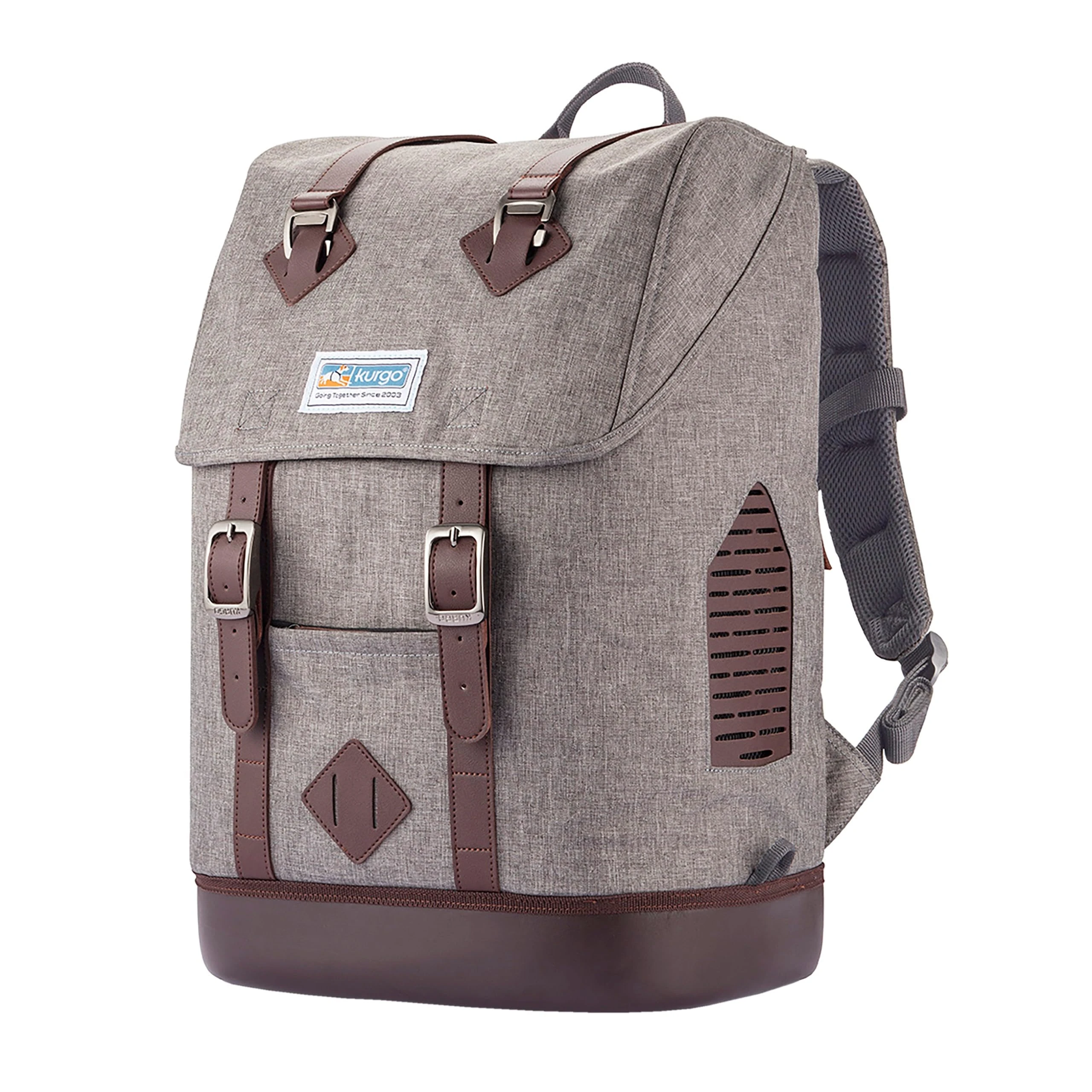 Kurgo Rucksack, Backpack for Small Dogs and Cats, Ideal for Hiking, Commuting or Travel, Waterproof Bottom, Heather Grey