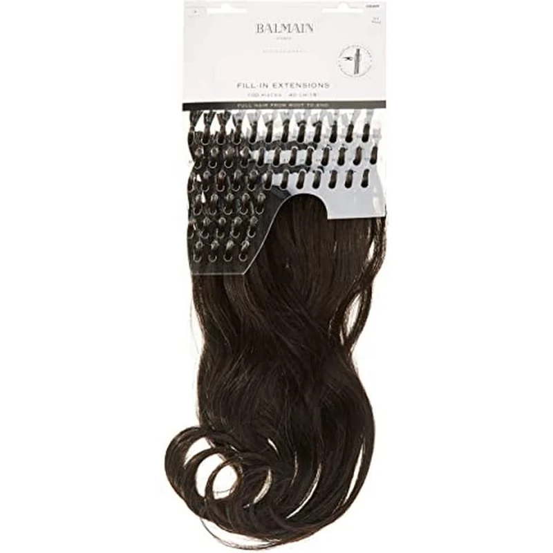 Balmain Fill-In Extensions Human Hair 100-Pieces, 40 cm Length, Number 3 Dark Brown, 0.09501 kg