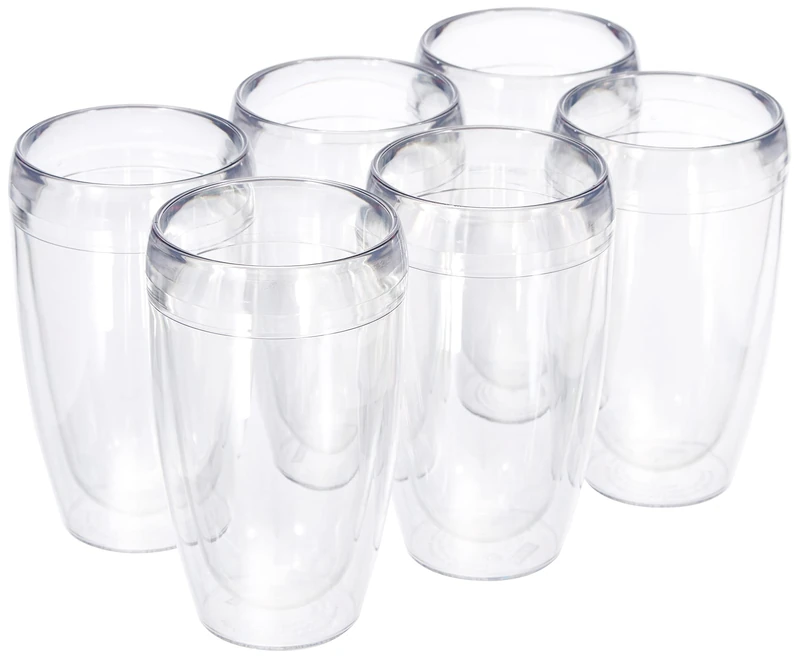 Bodum 11850-10SA PAVINA Outdoor Set of 6 Double-Walled Durable Plastic Tumblers, 0.45 litres